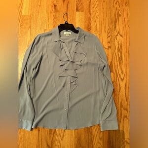 Blue long sleeve blouse, Calvin Klein size large
